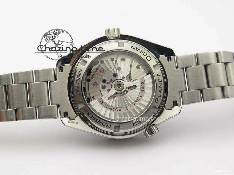 0314 Planet Ocean SS Bp Maker 45mm Black Bezel On SS Bracelet A OnTrend 8218